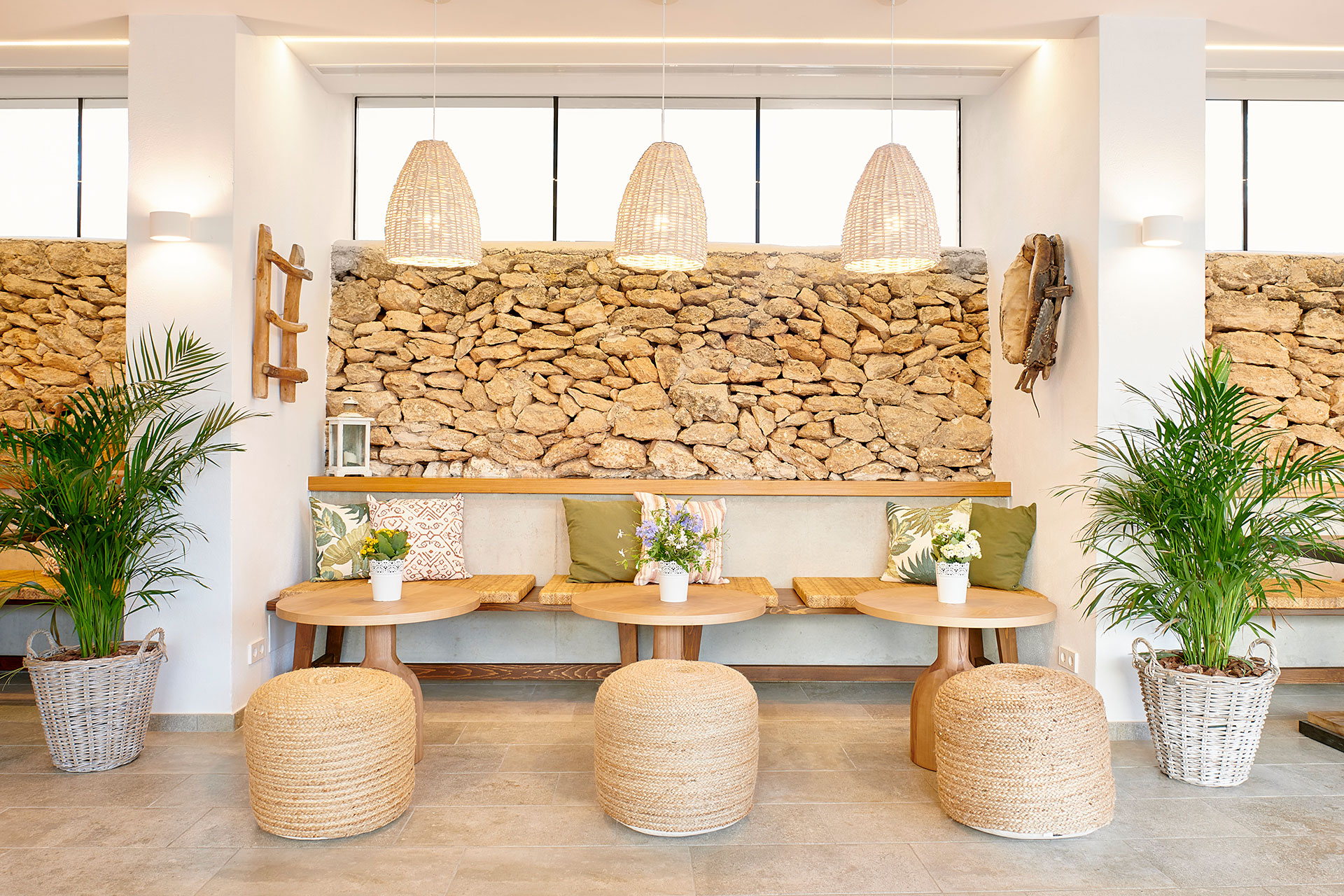Interior design in Can Lluc Ibiza restaurant