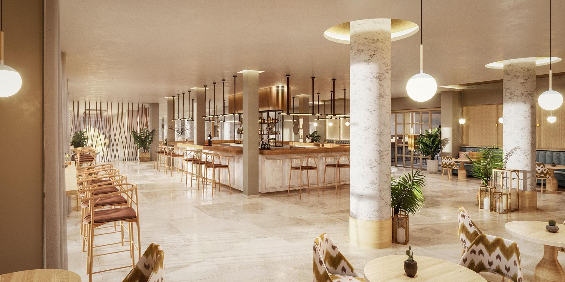 Interior design in Hotel Portinatx Ibiza
